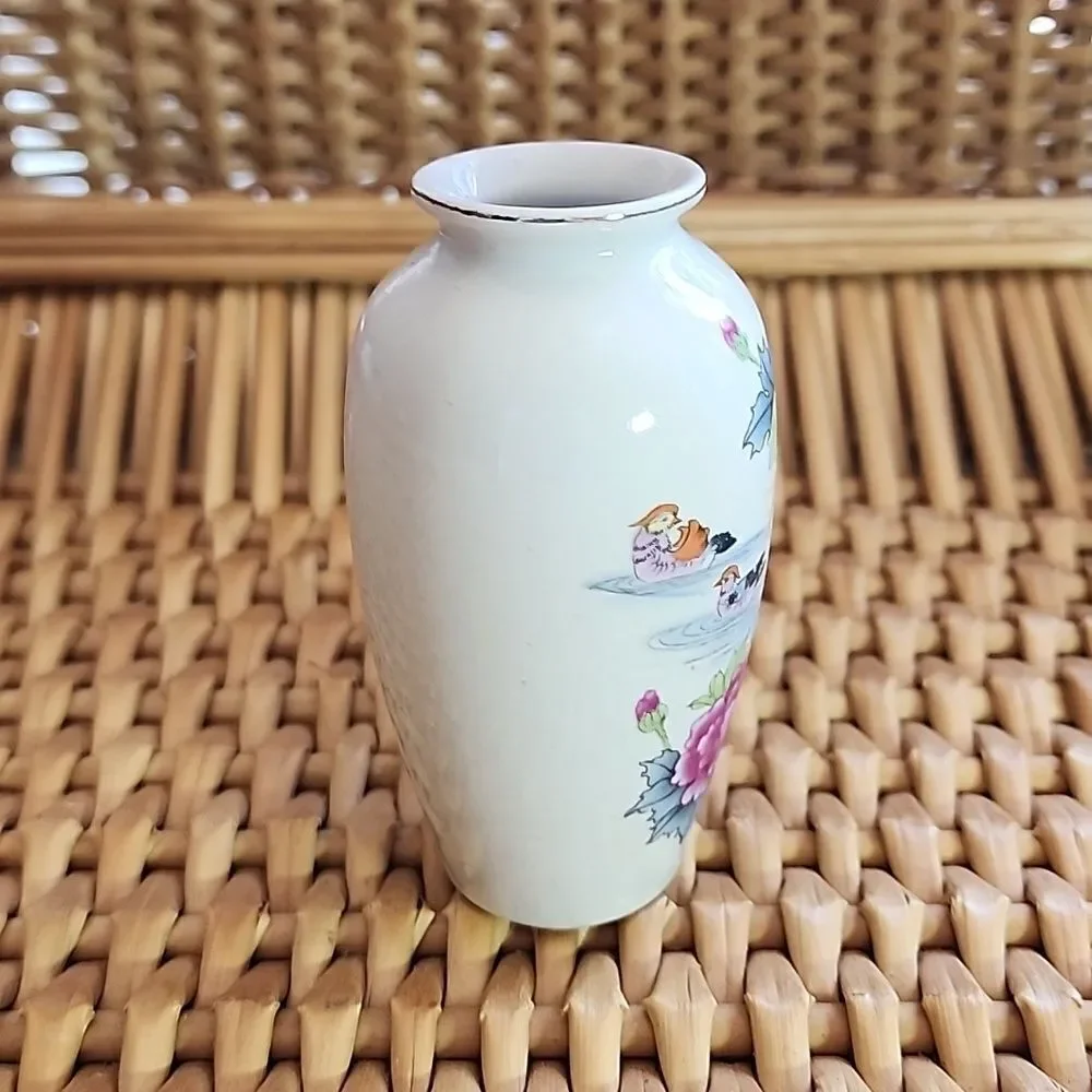 Vintage Mini Bud Vase Florals Birds
